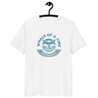 Unisex Organic Cotton T-Shirt - Eco-Friendly Minimalist Sustainable Tee 'Whale - Save Endangered Animals'