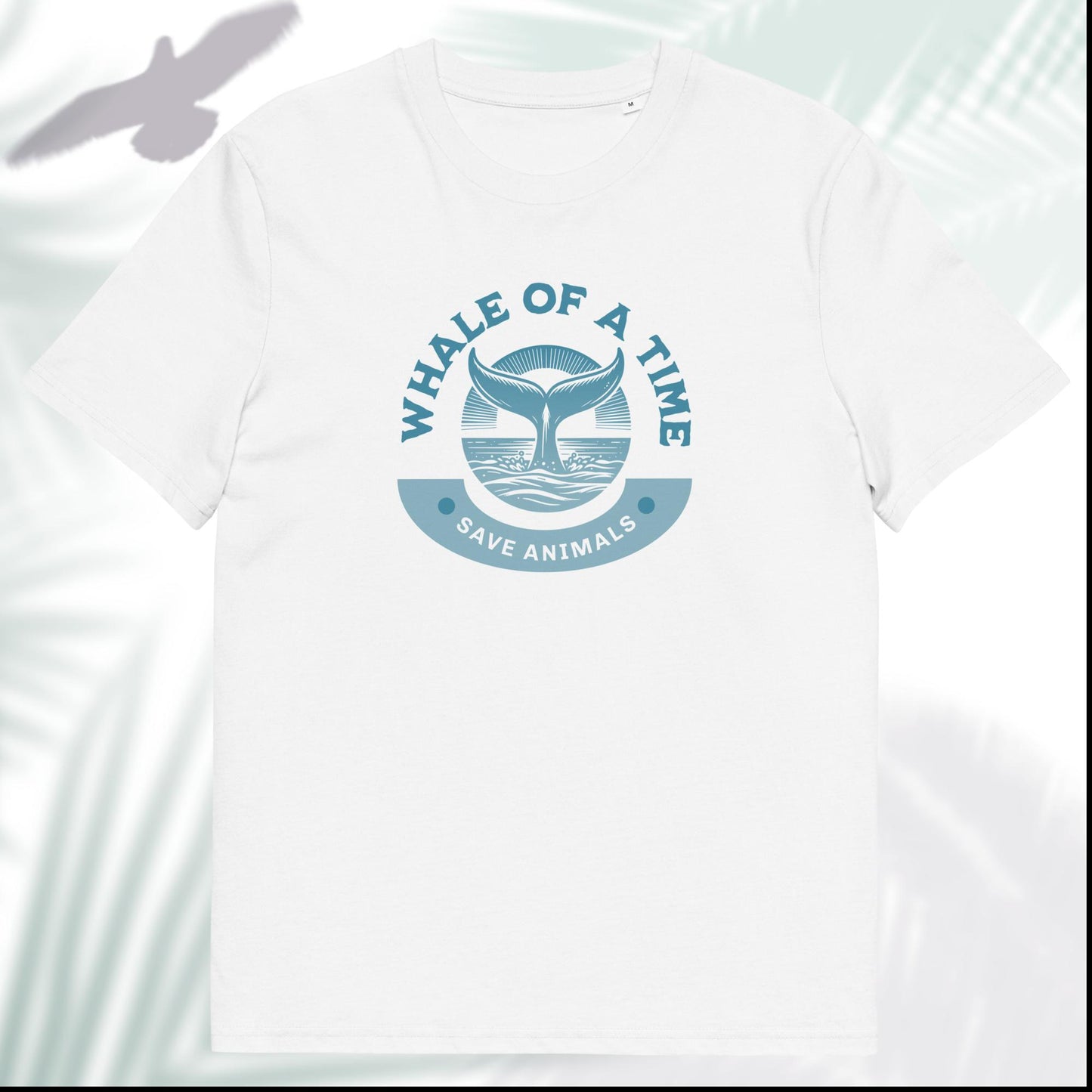 Unisex Organic Cotton T-Shirt - Eco-Friendly Minimalist Sustainable Tee 'Whale - Save Endangered Animals'