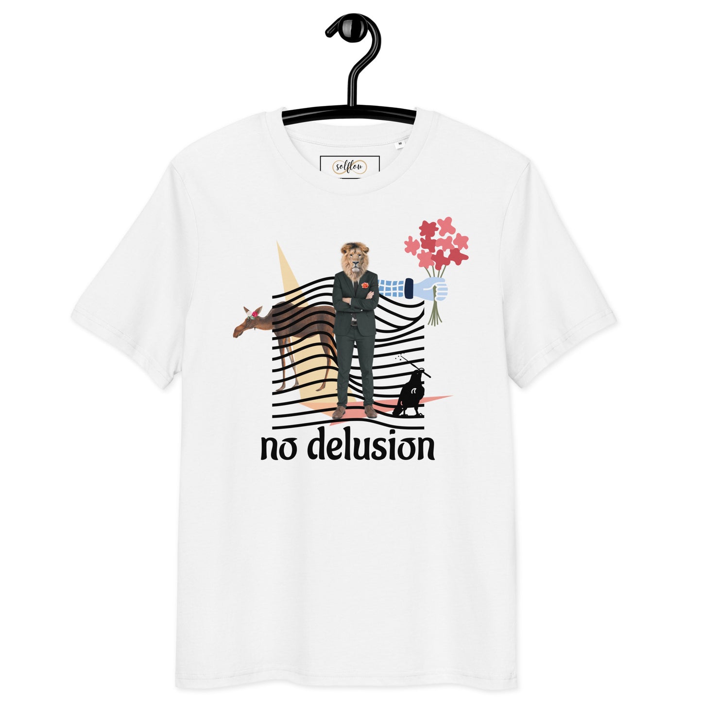 Unisex Organic Cotton T-Shirt - Eco-Friendly Minimalist Sustainable Tee 'No Delusion'