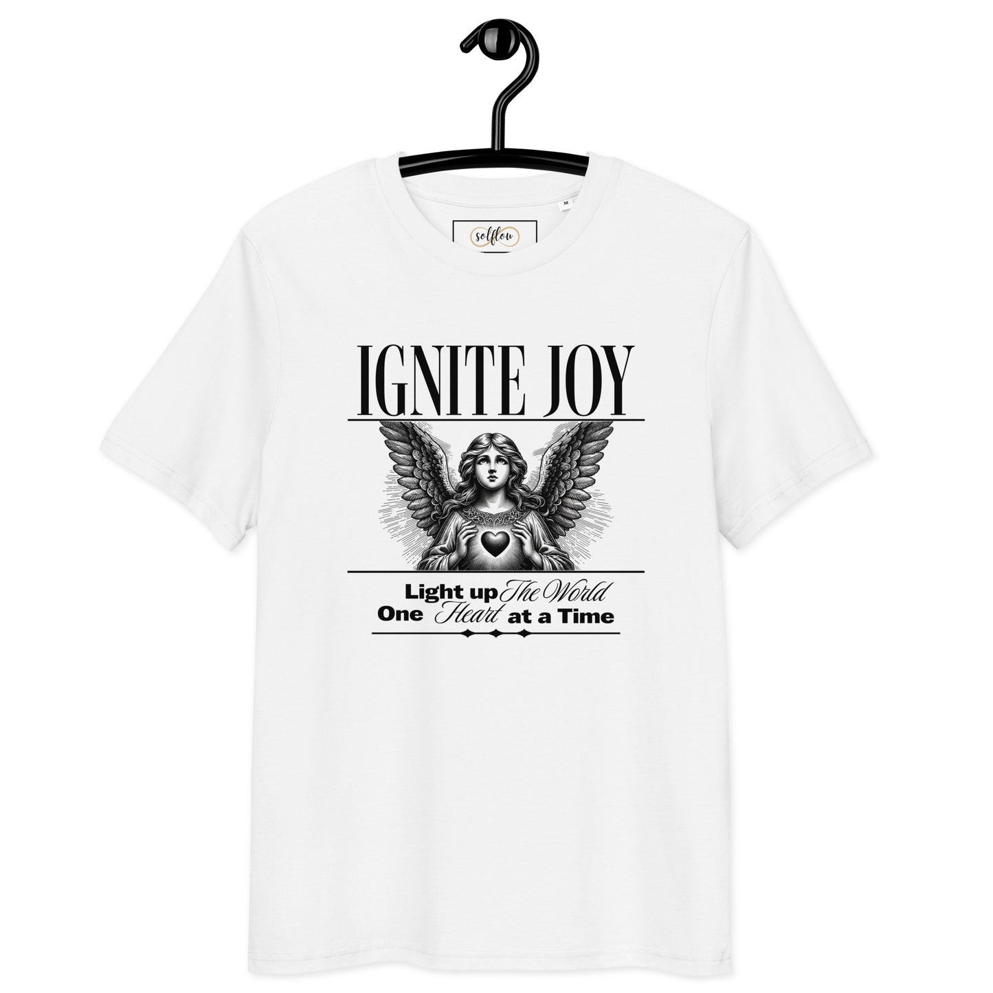 Unisex Organic Cotton T-Shirt - Eco-Friendly Minimalist Sustainable Tee 'Ignite Joy'