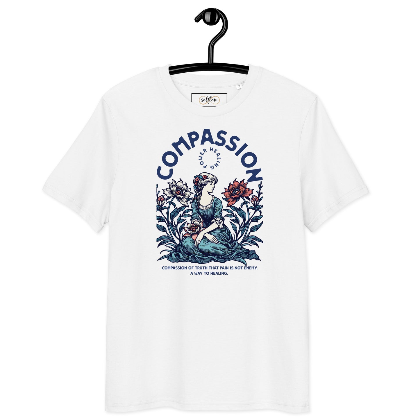 Unisex Organic Cotton T-Shirt - Eco-Friendly Minimalist Sustainable Tee 'Compassion - Healing'