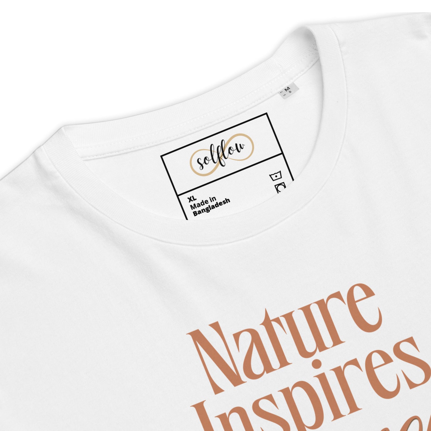 Unisex Organic Cotton T-Shirt - Eco-Friendly Minimalist Sustainable Tee 'Nature Inspires Harmony'