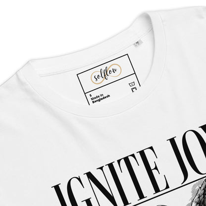 Unisex Organic Cotton T-Shirt - Eco-Friendly Minimalist Sustainable Tee 'Ignite Joy'