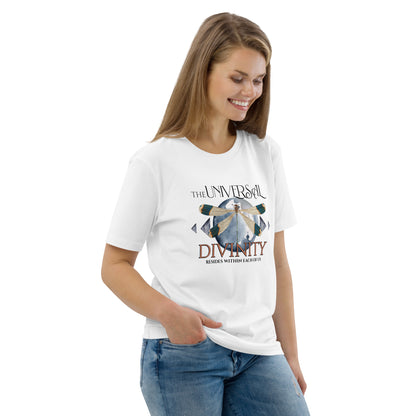 Unisex Organic Cotton T-Shirt - Eco-Friendly Minimalist Sustainable Tee 'Universal Divinity'