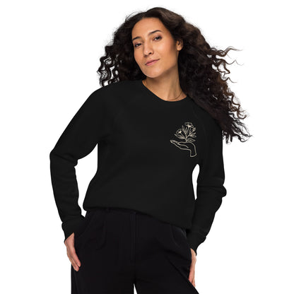 Unisex Organic Cotton Raglan Sweatshirt - Eco-Friendly Minimalist Fleece Pullover 'You Are Important'