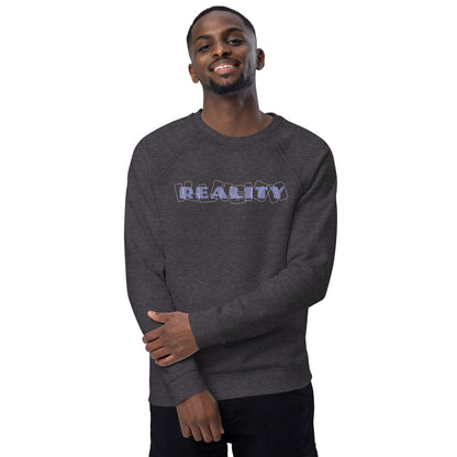 Unisex Organic Cotton Raglan Sweatshirt - Eco-Friendly Minimalist Pullover 'Reality'