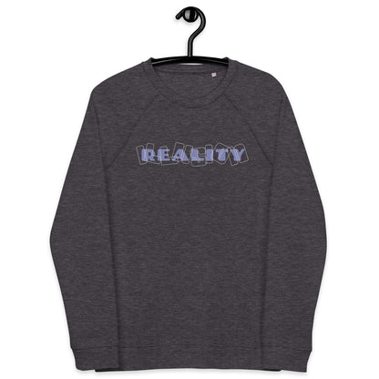 Unisex Organic Cotton Raglan Sweatshirt - Eco-Friendly Minimalist Pullover 'Reality'