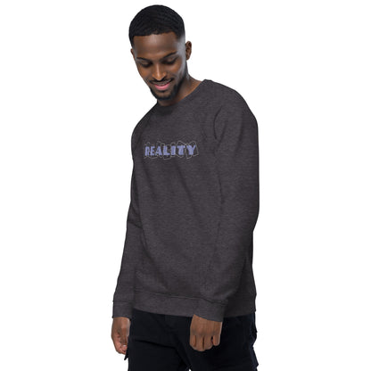 Unisex Organic Cotton Raglan Sweatshirt - Eco-Friendly Minimalist Pullover 'Reality'