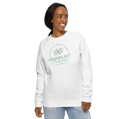 Unisex Organic Cotton Raglan Sweatshirt - Eco-Friendly Minimalist Fleece Pullover 'Minimalist Clubwear'