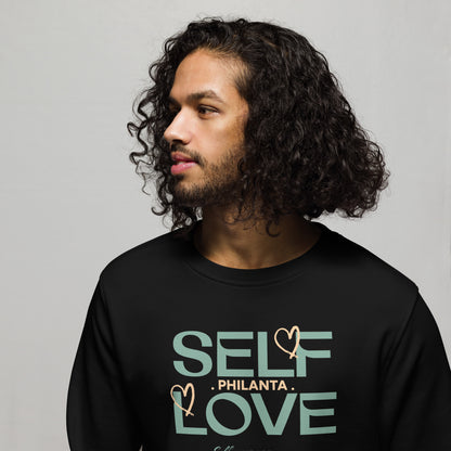 Unisex Organic Cotton Sweatshirt - Minimalist Eco-Friendly Sustainable Pullover 'Self Love'