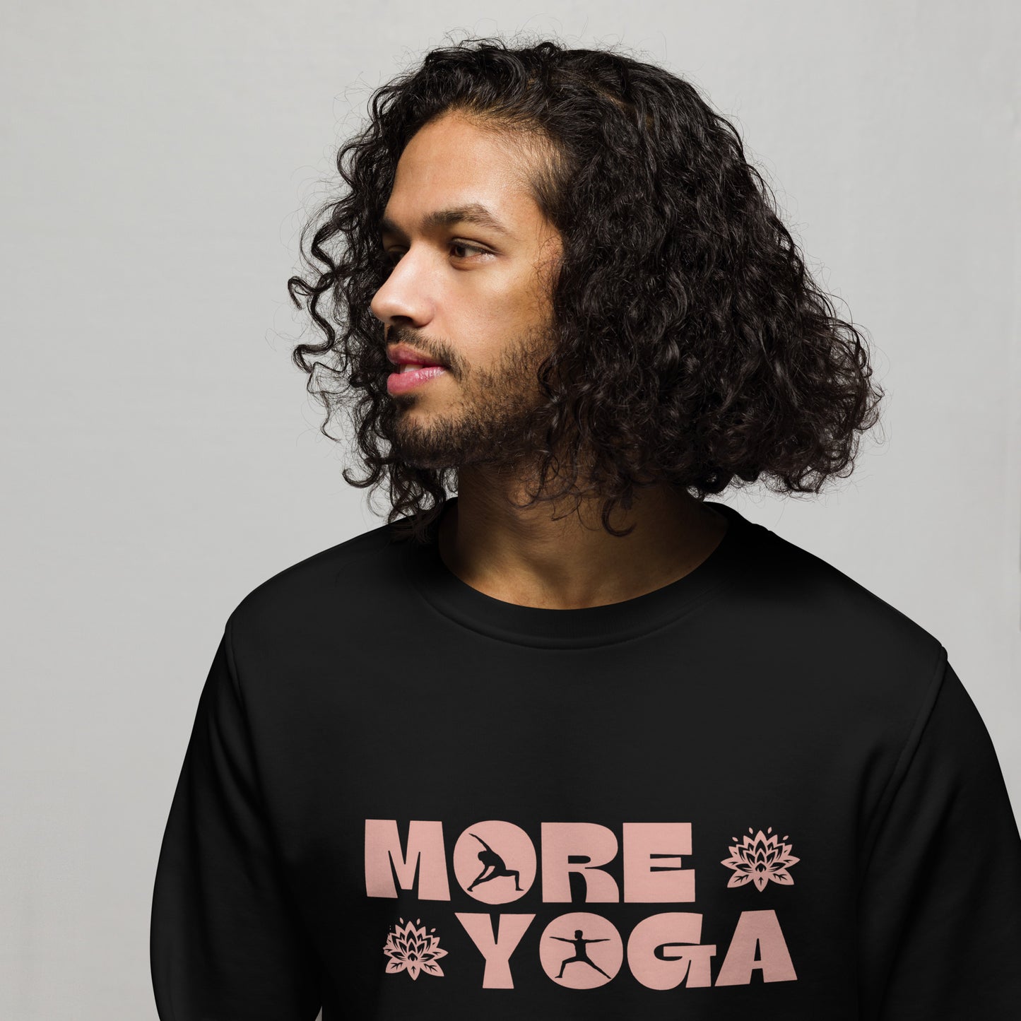 Unisex Organic Cotton Sweatshirt - Minimalist Eco-Friendly Sustainable 'More Yoga'