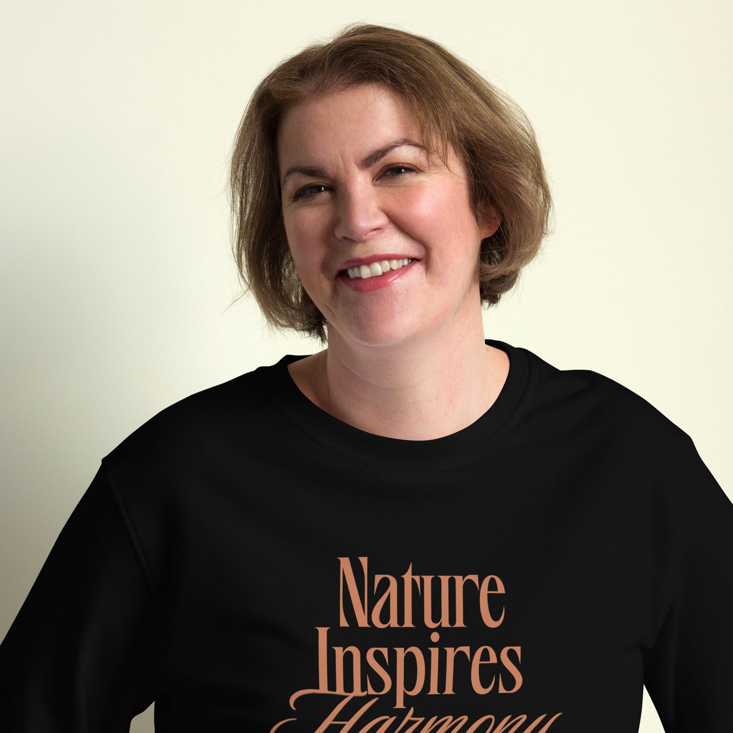 Unisex Organic Cotton Sweatshirt - Minimalist Eco-Friendly Sustainable 'Nature Inspires Harmony'