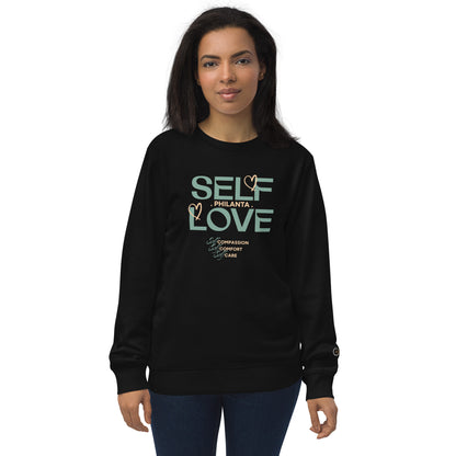 Unisex Organic Cotton Sweatshirt - Minimalist Eco-Friendly Sustainable Pullover 'Self Love'