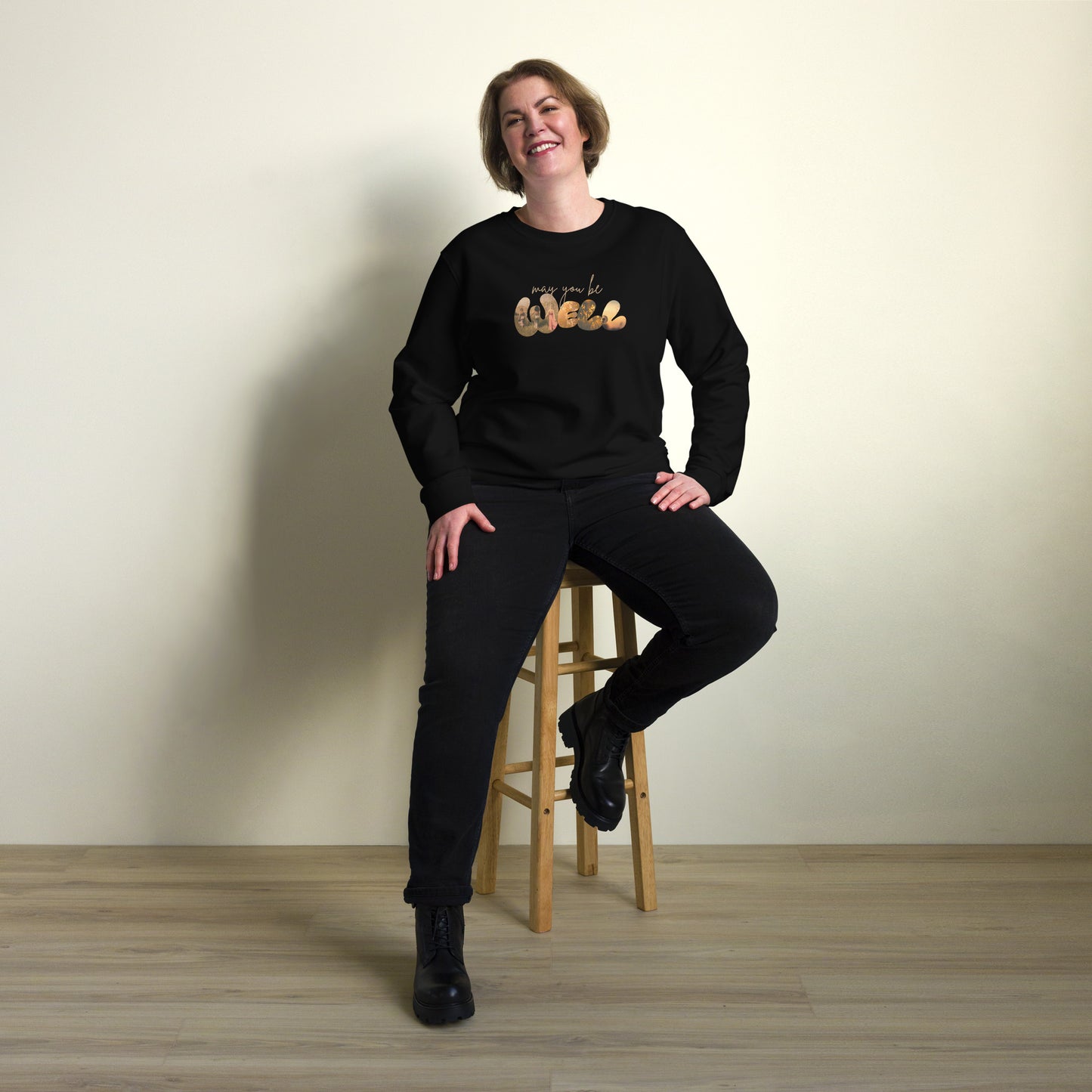 Unisex Organic Cotton Sweatshirt - Minimalist Eco-Friendly Sustainable Pullover 'May You Be Well'