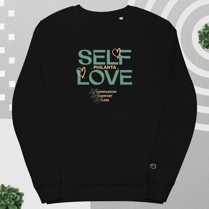 Unisex Organic Cotton Sweatshirt - Minimalist Eco-Friendly Sustainable Pullover 'Self Love'