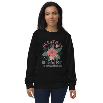 Unisex Organic Cotton Sweatshirt - Minimalist Eco-Friendly Sustainable Pullover  'Blossom Out'