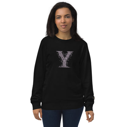 Unisex Organic Cotton Sweatshirt - Minimalist Eco-Friendly Sustainable 'Y is For Yoga'