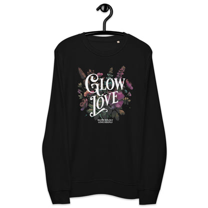 Unisex Organic Cotton Sweatshirt - Minimalist Eco-Friendly Sustainable 'Glow Love'