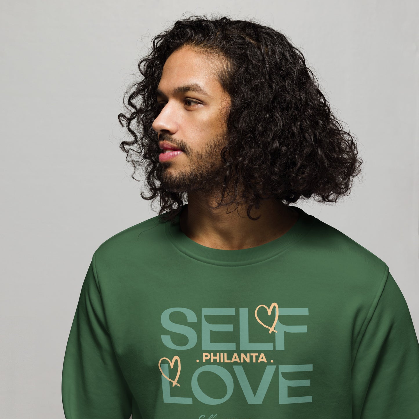 Unisex Organic Cotton Sweatshirt - Minimalist Eco-Friendly Sustainable Pullover 'Self Love'