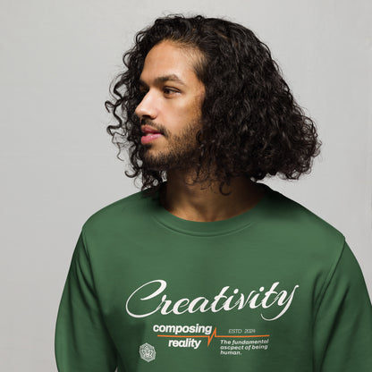 Unisex Organic Cotton Sweatshirt - Minimalist Eco-Friendly Sustainable Pullover 'Creativity'