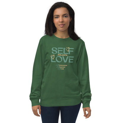 Unisex Organic Cotton Sweatshirt - Minimalist Eco-Friendly Sustainable Pullover 'Self Love'