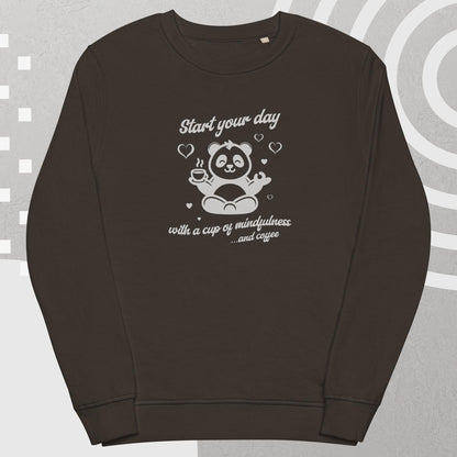 Unisex Organic Cotton Sweatshirt - Minimalist Eco-Friendly Sustainable 'A cup of Mindfulness'