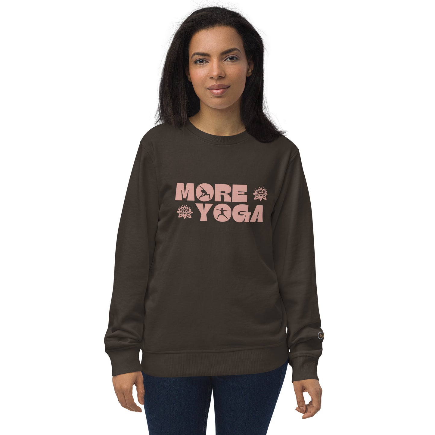 Unisex Organic Cotton Sweatshirt - Minimalist Eco-Friendly Sustainable 'More Yoga'