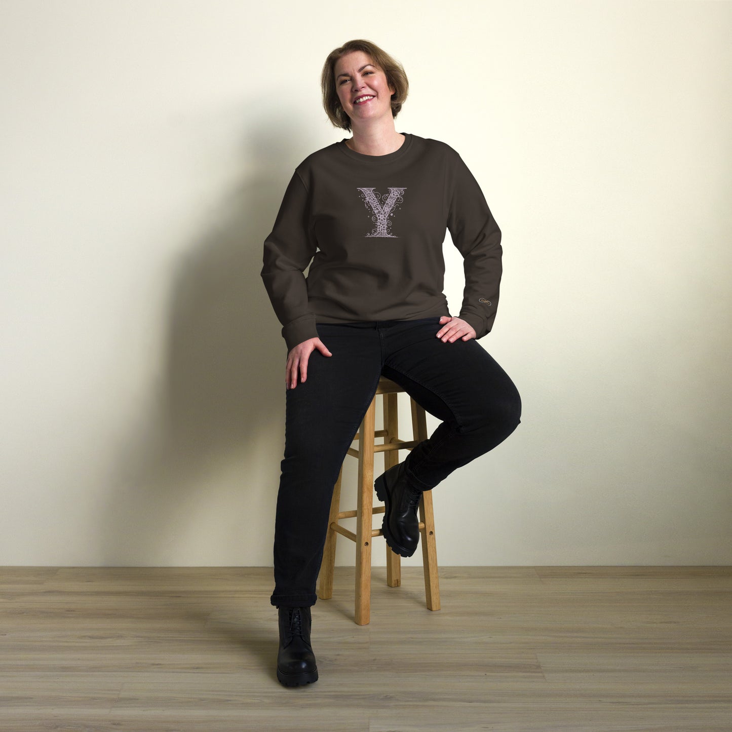 Unisex Organic Cotton Sweatshirt - Minimalist Eco-Friendly Sustainable 'Y is For Yoga'