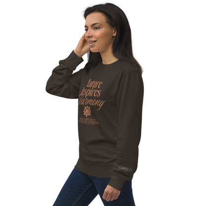 Unisex Organic Cotton Sweatshirt - Minimalist Eco-Friendly Sustainable 'Nature Inspires Harmony'