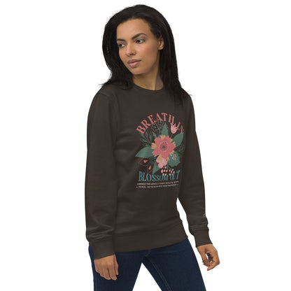 Unisex Organic Cotton Sweatshirt - Minimalist Eco-Friendly Sustainable Pullover  'Blossom Out'