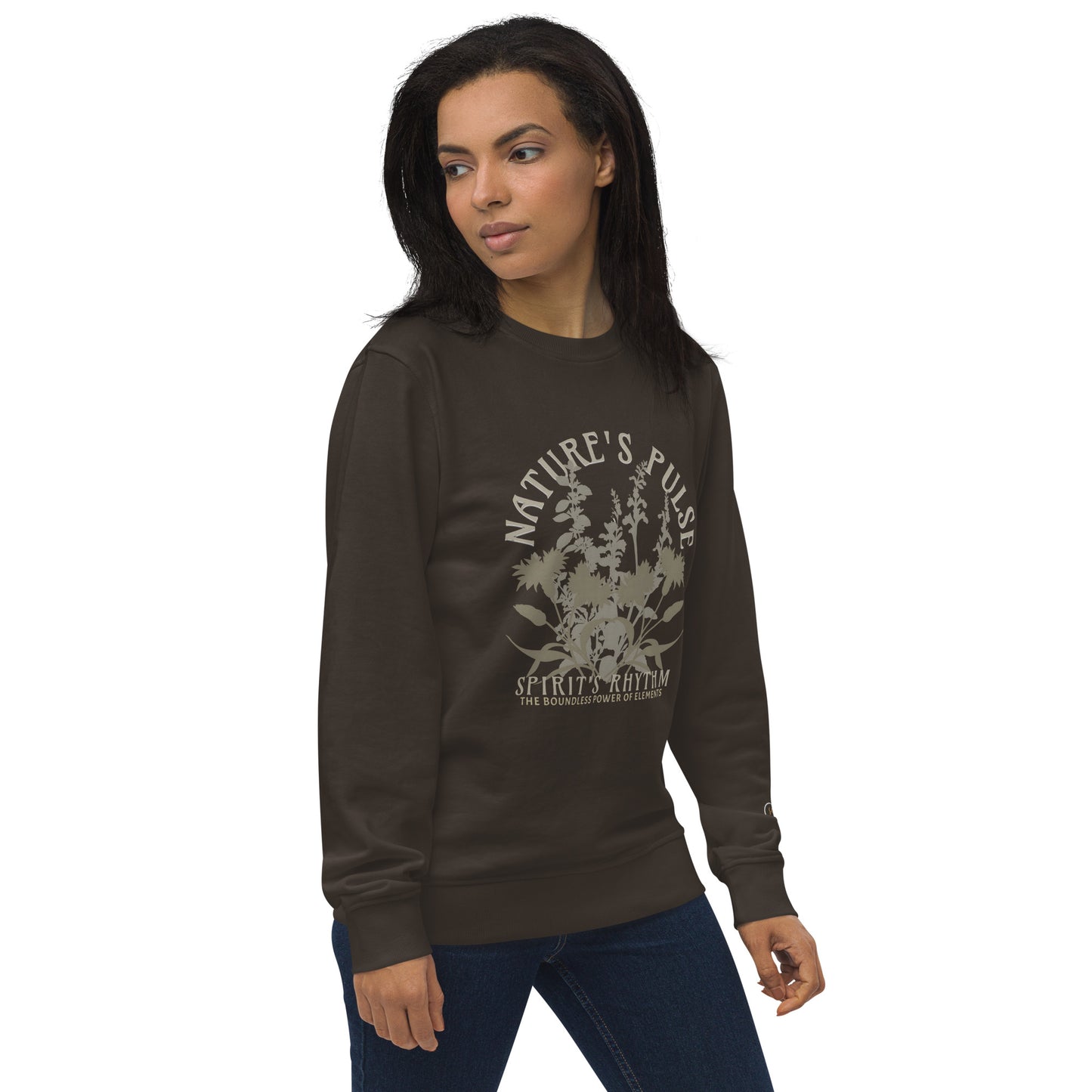 Unisex Organic Cotton Sweatshirt - Minimalist Eco-Friendly Sustainable Pullover 'Nature's Pulse'