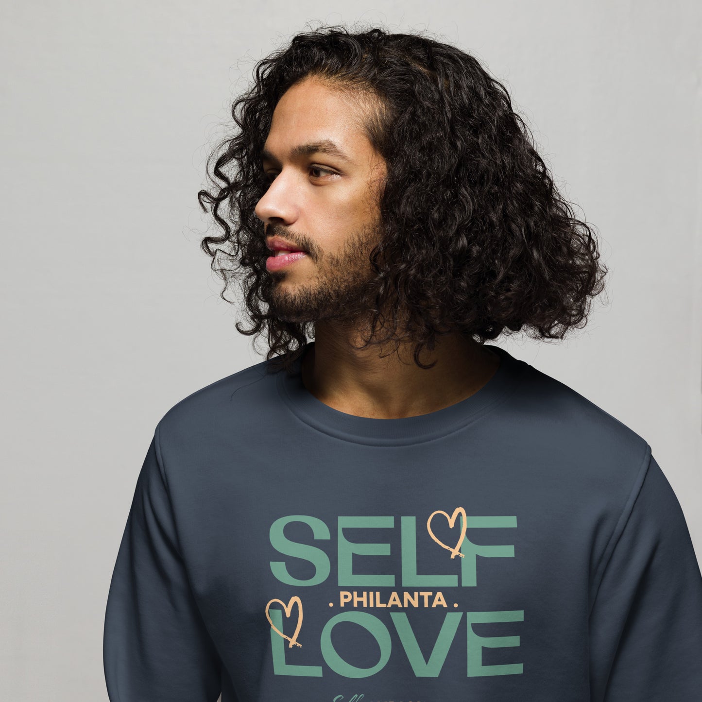 Unisex Organic Cotton Sweatshirt - Minimalist Eco-Friendly Sustainable Pullover 'Self Love'