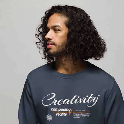 Unisex Organic Cotton Sweatshirt - Minimalist Eco-Friendly Sustainable Pullover 'Creativity'