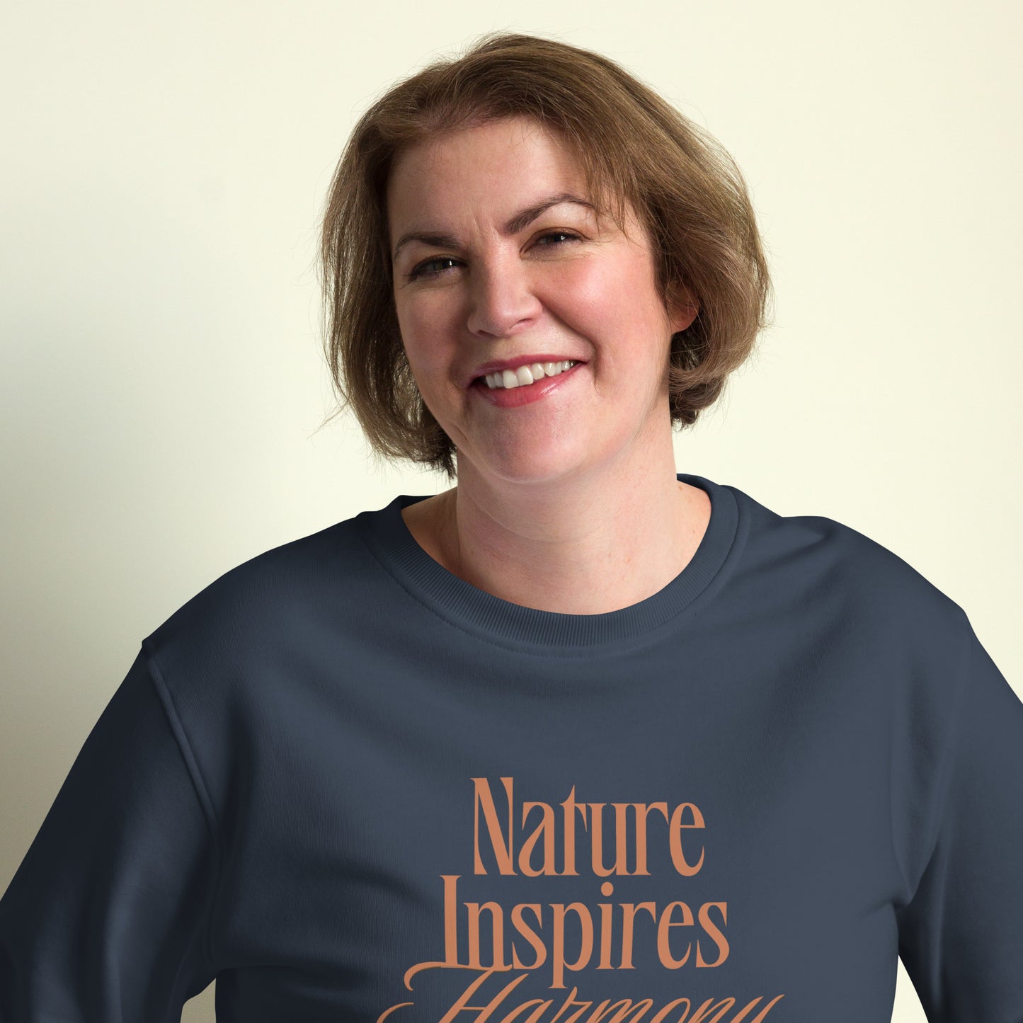 Unisex Organic Cotton Sweatshirt - Minimalist Eco-Friendly Sustainable 'Nature Inspires Harmony'