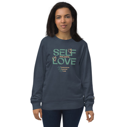 Unisex Organic Cotton Sweatshirt - Minimalist Eco-Friendly Sustainable Pullover 'Self Love'