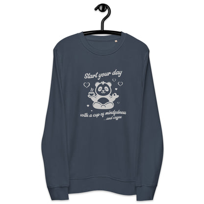 Unisex Organic Cotton Sweatshirt - Minimalist Eco-Friendly Sustainable 'A cup of Mindfulness'