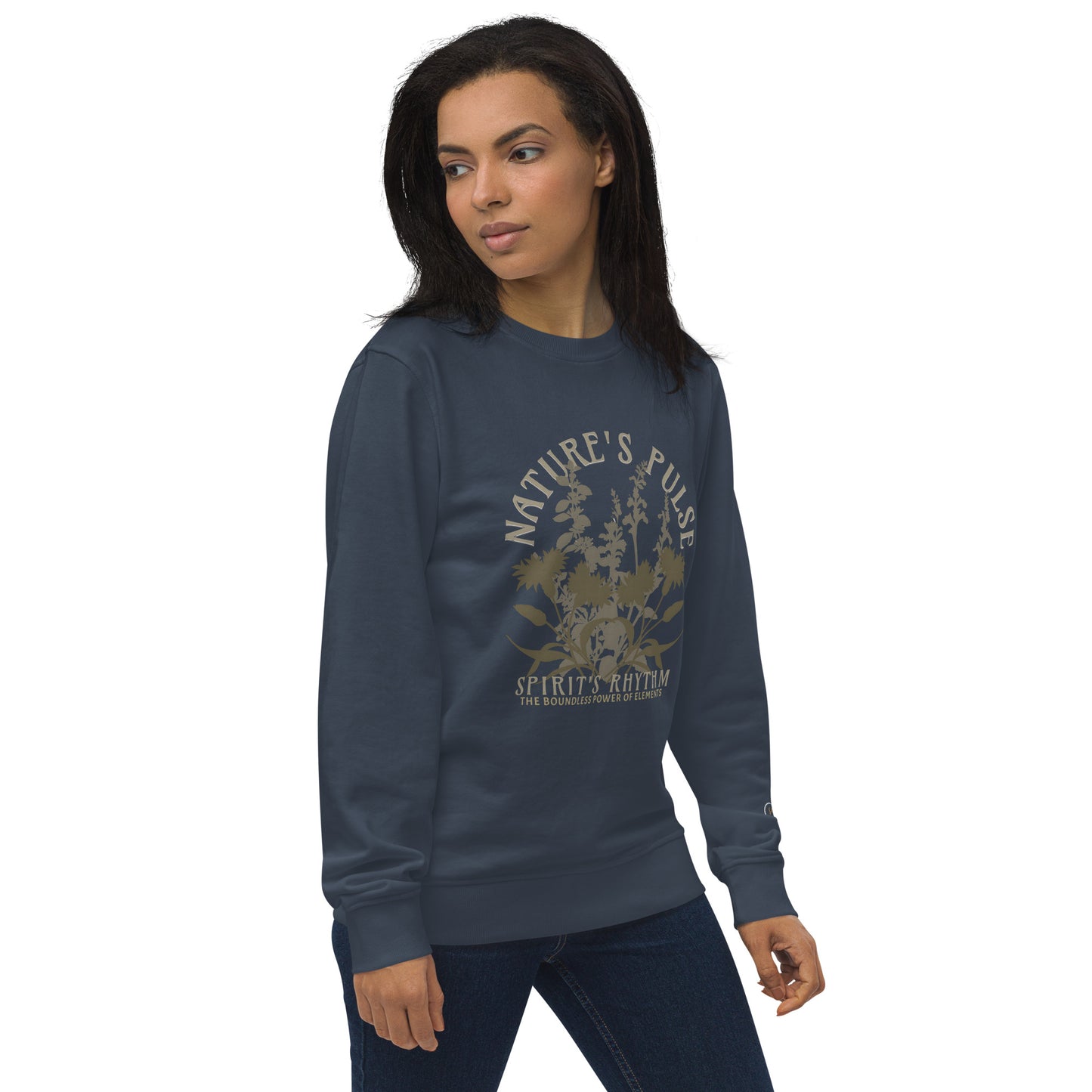 Unisex Organic Cotton Sweatshirt - Minimalist Eco-Friendly Sustainable Pullover 'Nature's Pulse'