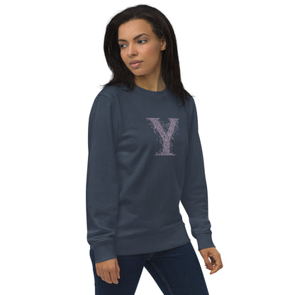 Unisex Organic Cotton Sweatshirt - Minimalist Eco-Friendly Sustainable 'Y is For Yoga'