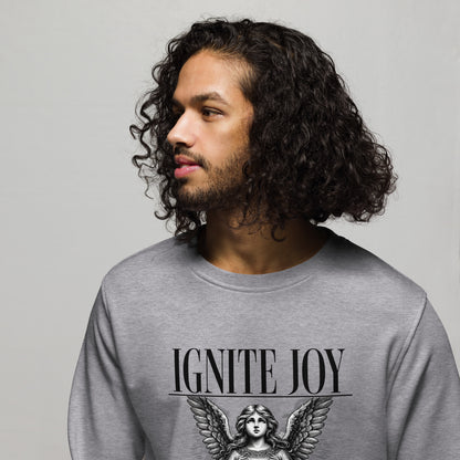 Unisex Organic Cotton Sweatshirt - Minimalist Eco-Friendly Sustainable 'Ignite Joy'