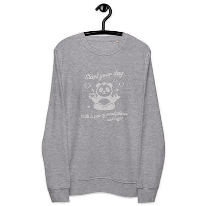 Unisex Organic Cotton Sweatshirt - Minimalist Eco-Friendly Sustainable 'A cup of Mindfulness'