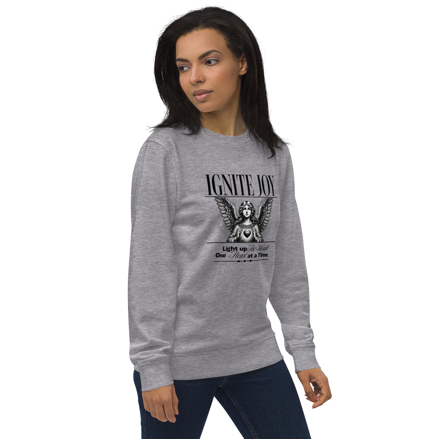 Unisex Organic Cotton Sweatshirt - Minimalist Eco-Friendly Sustainable 'Ignite Joy'