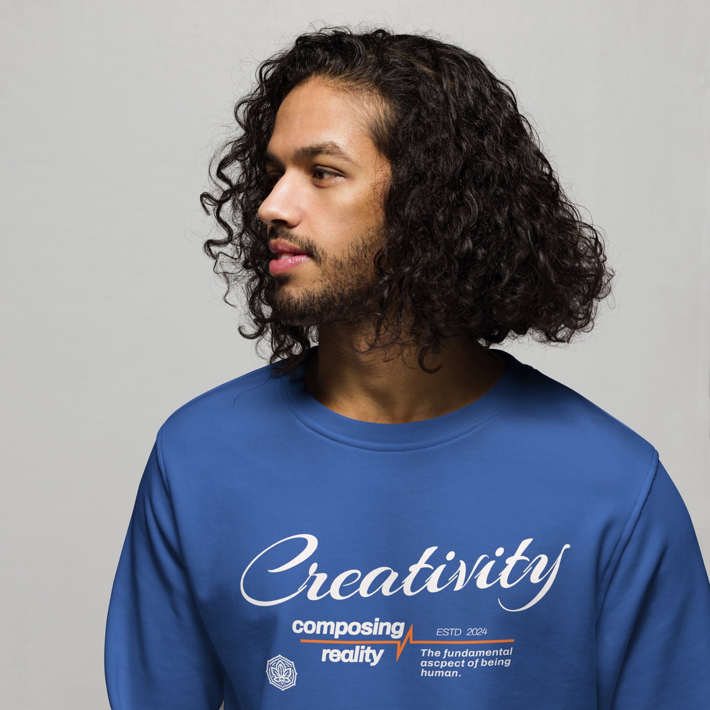 Unisex Organic Cotton Sweatshirt - Minimalist Eco-Friendly Sustainable Pullover 'Creativity'