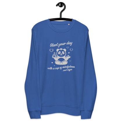 Unisex Organic Cotton Sweatshirt - Minimalist Eco-Friendly Sustainable 'A cup of Mindfulness'