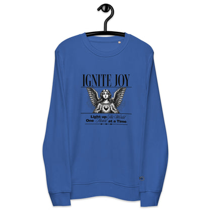 Unisex Organic Cotton Sweatshirt - Minimalist Eco-Friendly Sustainable 'Ignite Joy'