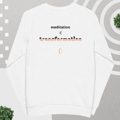 Unisex Organic Cotton Sweatshirt - Minimalist Eco-Friendly Sustainable Pullover 'Meditation - Transformation'