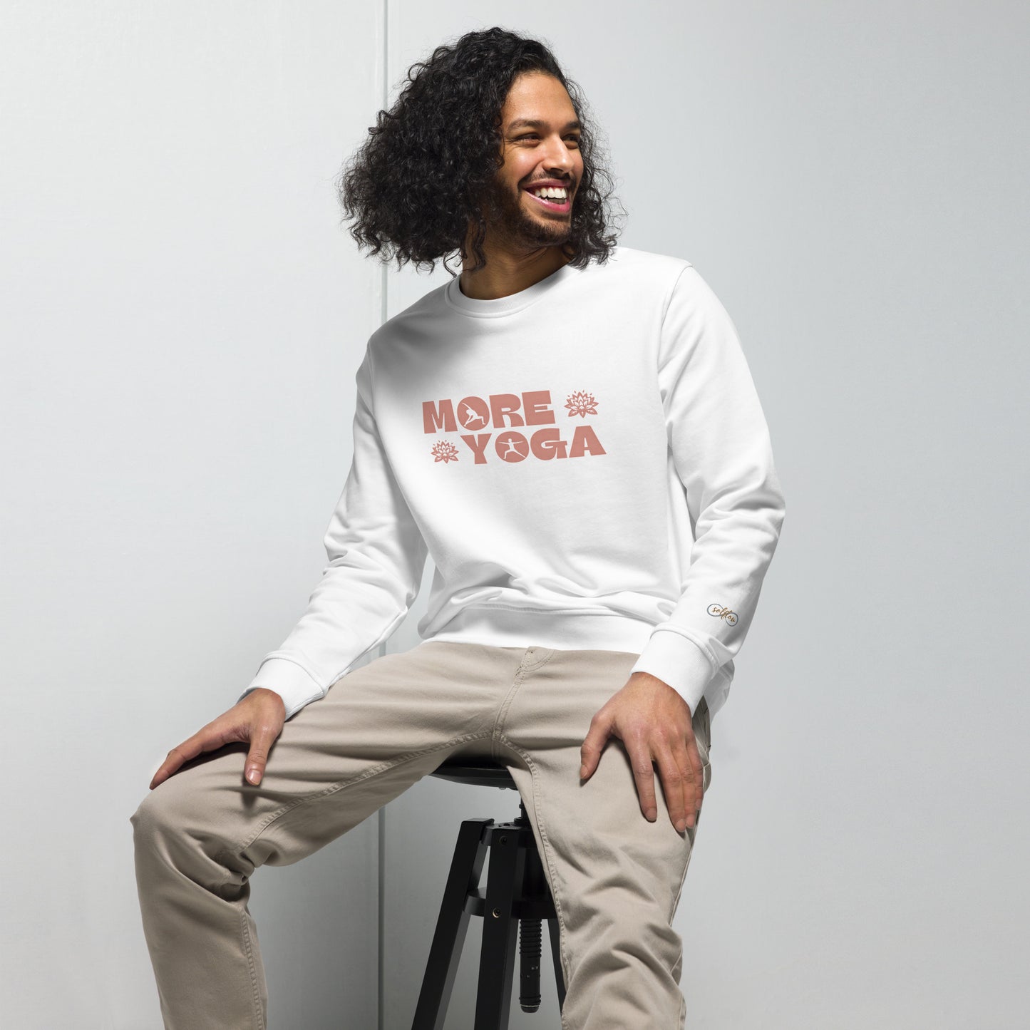 Unisex Organic Cotton Sweatshirt - Minimalist Eco-Friendly Sustainable 'More Yoga'