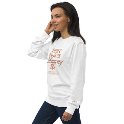 Unisex Organic Cotton Sweatshirt - Minimalist Eco-Friendly Sustainable 'Nature Inspires Harmony'