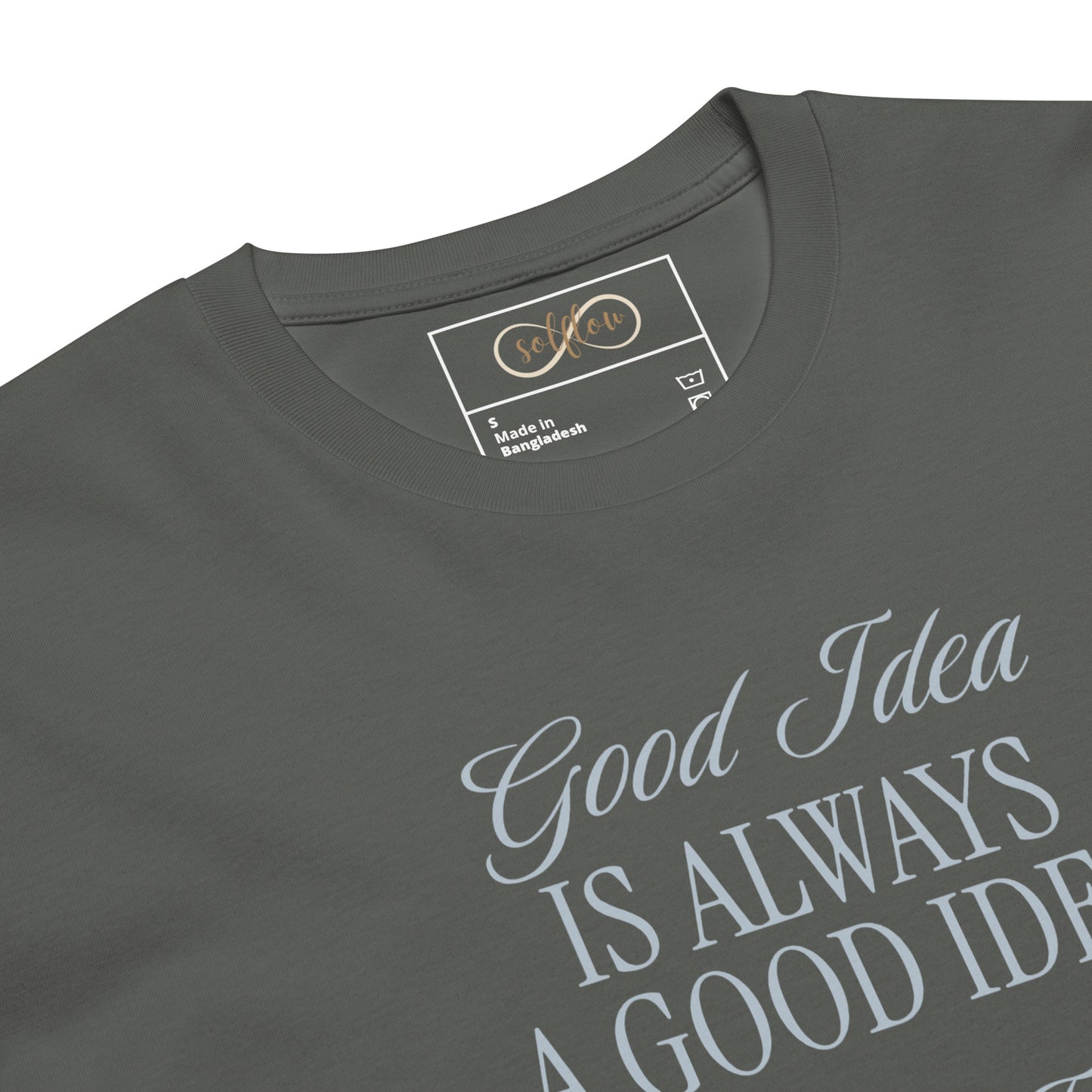 Unisex Organic Cotton T-Shirt - Eco-Friendly Minimalist Sustainable Tee 'Bad Idea is a Good Idea'