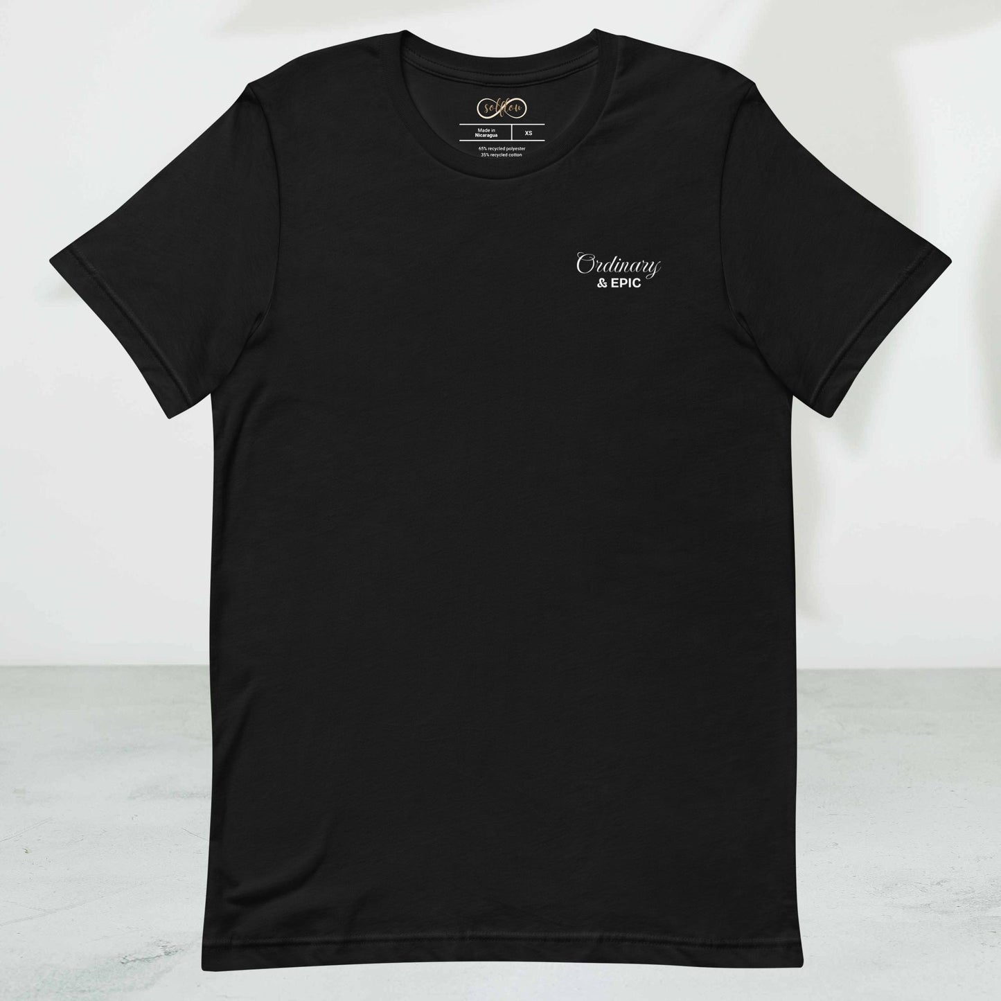 Eco-Friendly Unisex T-Shirt Made from 100% Recycled Materials Sustainable Tee 'Extraordinary'