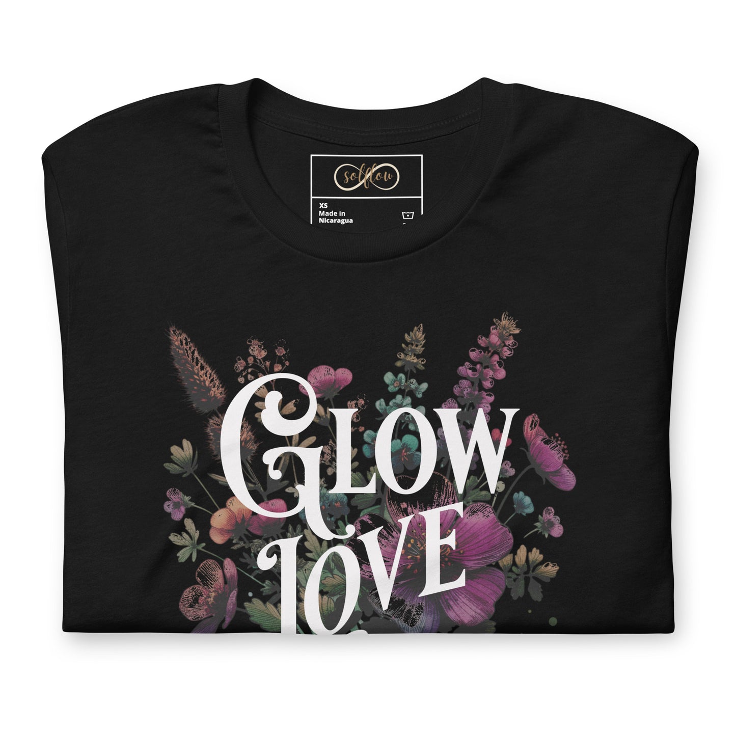 Eco-Friendly Unisex T-Shirt Made from 100% Recycled Materials Sustainable Tee 'Glow Love'